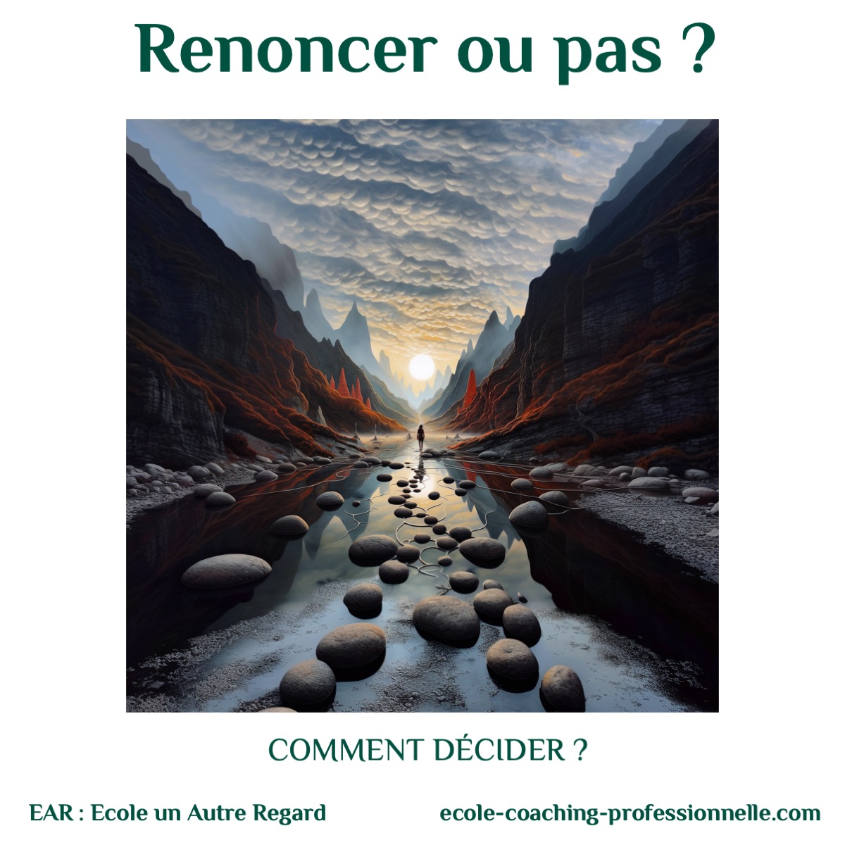 un coaching pour décider ; faire un choix difficile renoncer ou pas? EAR une école coaching professionnelle spécialisée pour les HPI, Hauts-potentiels zèbres une pédagogie intégrative corps-coeur cerveau