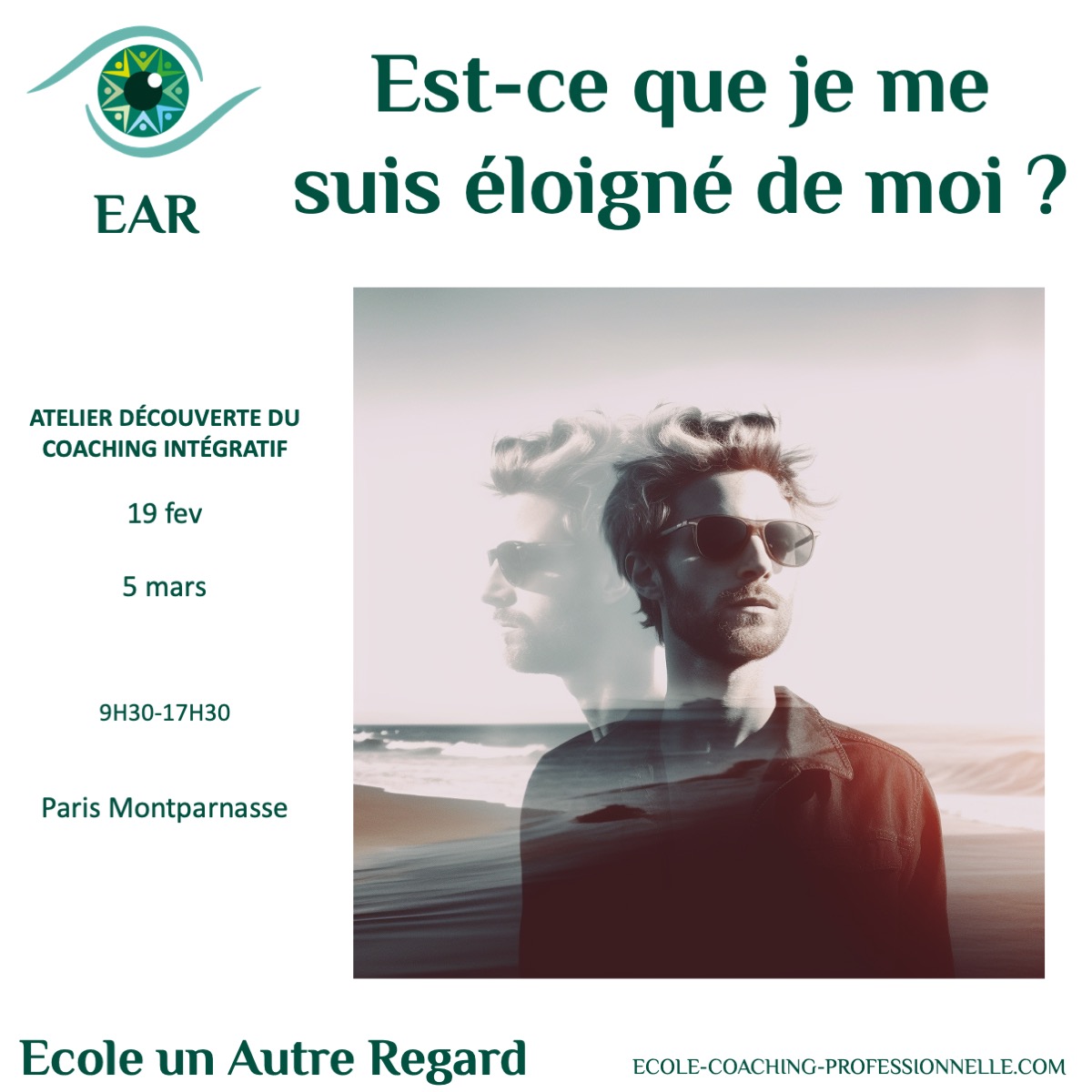 EAR-ÉMOTIONS-eloigné-de-moi atelier découverte du coaching intégratif une approche pédagogique unique pour un coaching professionnel puissant efficace et stratégique une formation avec une pédagogie qui se base sur les différents courant du coaching : AT, PNL, Systémique, approche narrative, coaching et Gestalt, .... Découvrez le coaching intégratif une formation unique pour réconcilier corps cœur et cerveau Des séances de coaching professionnelles plus efficace grâce au coaching intégratif